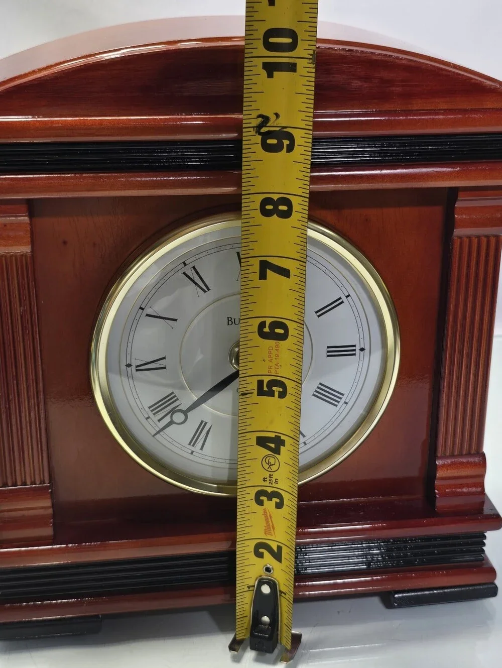 Bulova Quartz Westminster Chime Mantel Clock Wood Case Tested Working Vintage